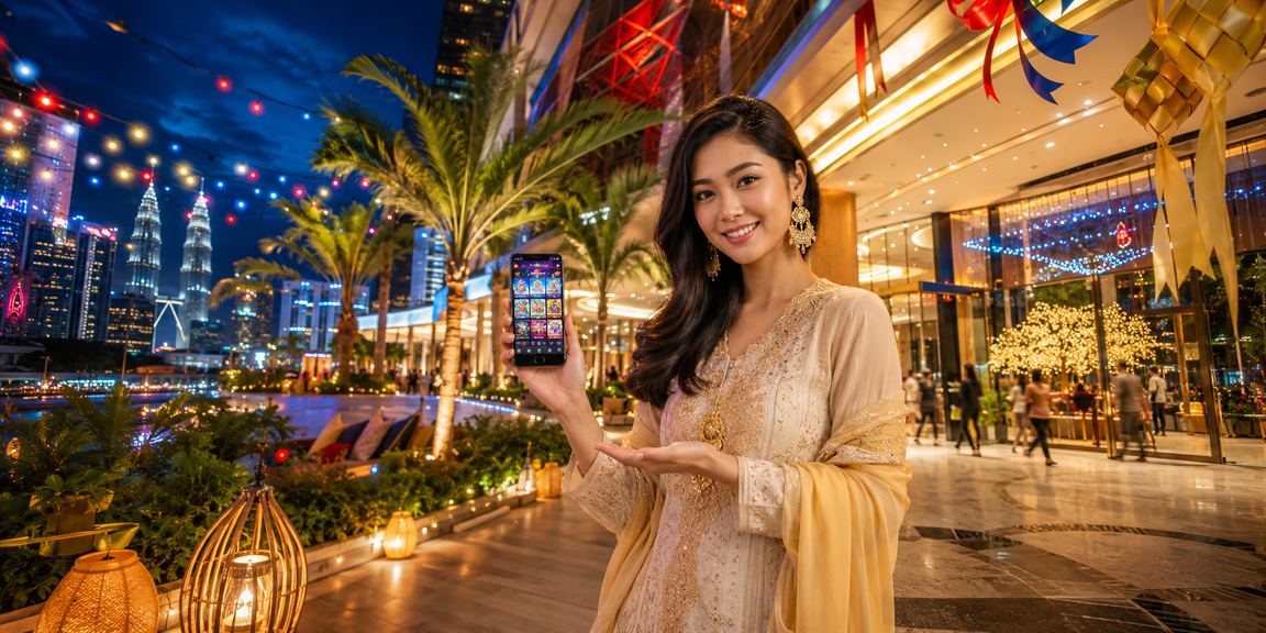 Pengguna Kuala Lumpur mengakses apl kasino t2a pada Hari Raya dengan tetapan privasi selamat